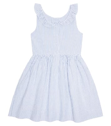 Ruffle-trimmed striped cotton dress | Polo Ralph Lauren Kids