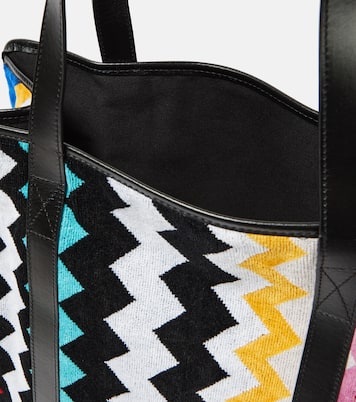 Cyrus ZigZag leather-trimmed tote bag | Missoni