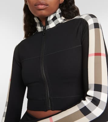 Felpa in jersey Burberry Check con zip | Burberry