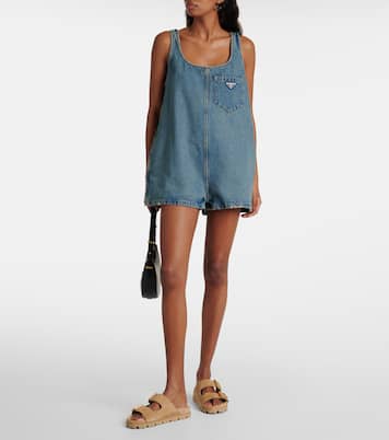 Logo suede sandals | Prada