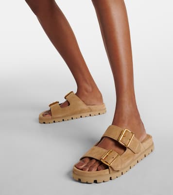 Logo suede sandals | Prada