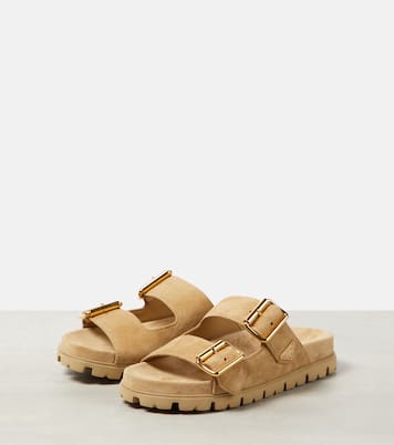 Logo suede sandals | Prada