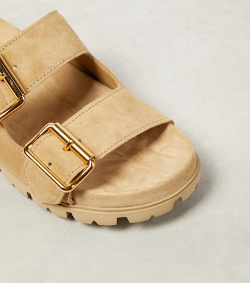 Logo suede sandals | Prada