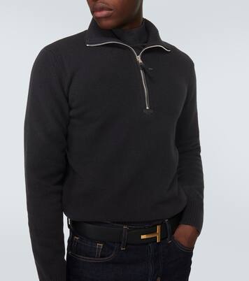 Wool and cashmere-blend half-zip sweater | Tom Ford