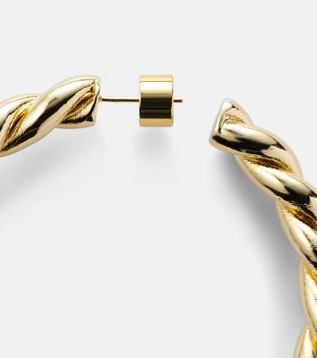 Pendientes de aro Twisted chapados en oro de 14 ct | Jennifer Fisher
