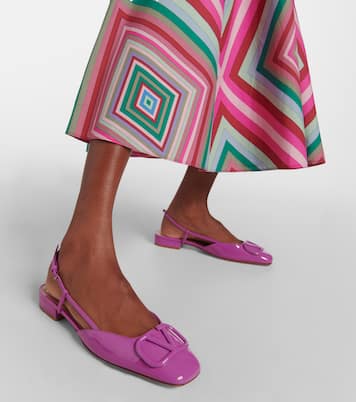 VLogo Signature patent leather flats | Valentino Garavani