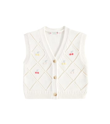 Gilet Ticiana en coton et cachemire | Bonpoint