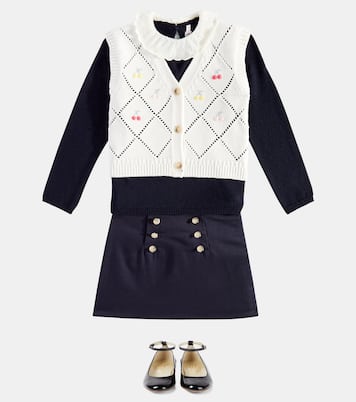 Gilet Ticiana en coton et cachemire | Bonpoint