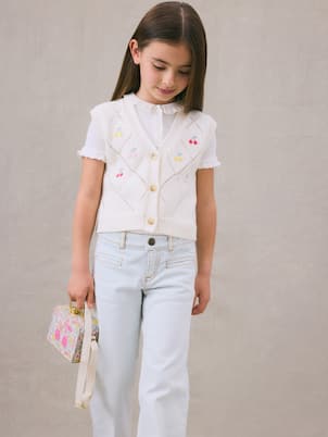 Gilet Ticiana en coton et cachemire | Bonpoint