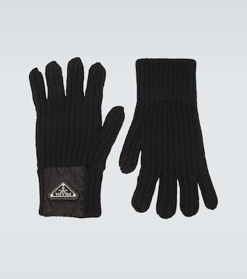Gants en maille côtelée de laine et cachemire | Prada