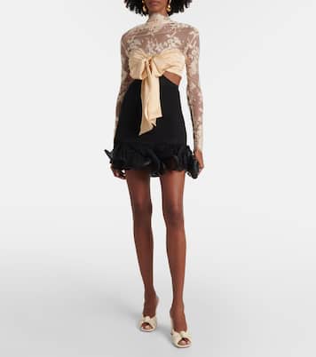 Illustration Flounce lace-trimmed minidress | Zimmermann