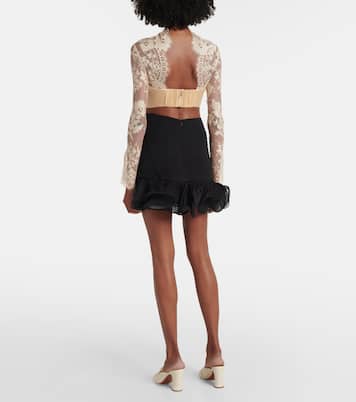 Illustration Flounce lace-trimmed minidress | Zimmermann