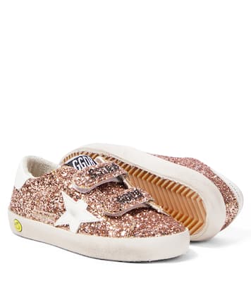 Old School glitter leather sneakers | Golden Goose Kids
