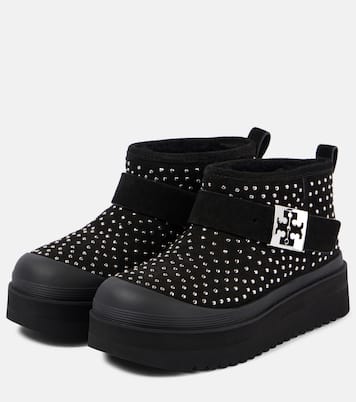 Mellow suede platform ankle boots | Tory Burch