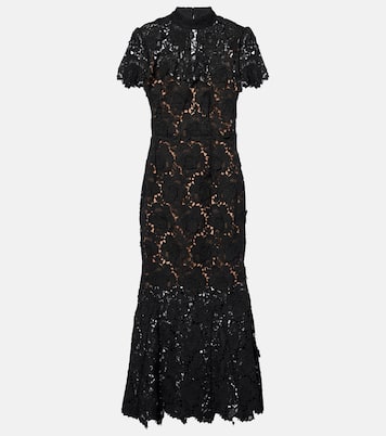 Robe longue en dentelle à fleurs | Self-Portrait