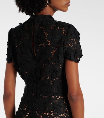 Robe longue en dentelle à fleurs | Self-Portrait