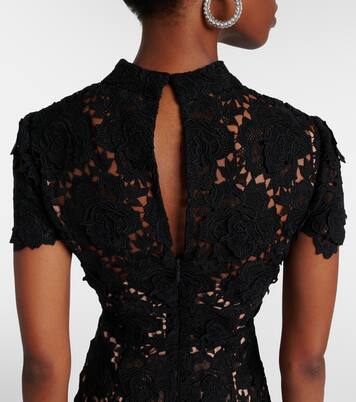 Robe longue en dentelle à fleurs | Self-Portrait