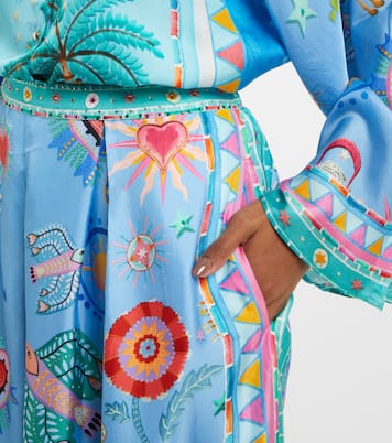 Pantalon ample imprimé en soie | Camilla