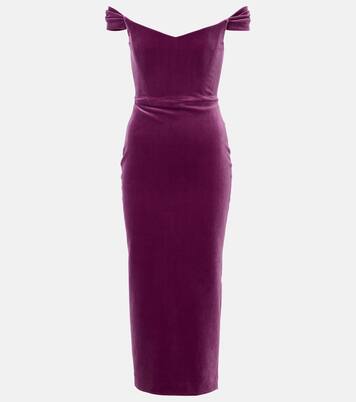 Robe à encolure bardot | Alex Perry