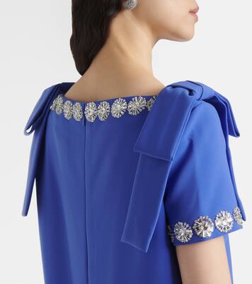 Embroidered bow-detail crêpe gown | Carolina Herrera