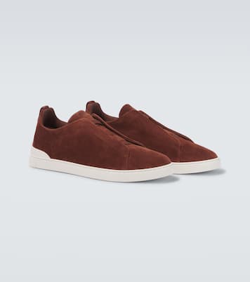 Triple Stitch Low suede sneakers | Zegna