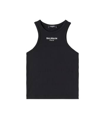Logo cotton-blend tank top | Balmain Kids