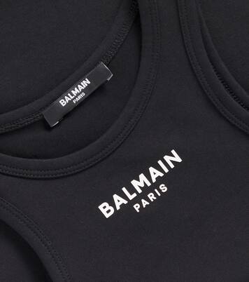 Logo cotton-blend tank top | Balmain Kids