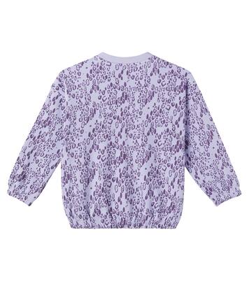 Leopard-print cotton jersey sweatshirt | Mini Rodini