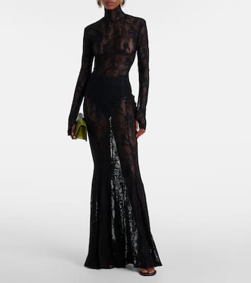 Semi-sheer lace gown | Norma Kamali