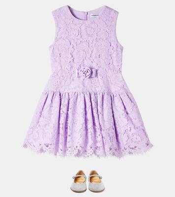 Bow-detail lace dress | Self-Portrait Kids