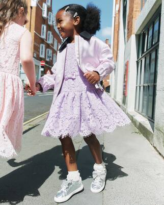 Bow-detail lace dress | Self-Portrait Kids