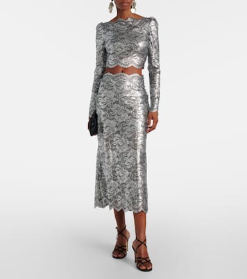 Jupe midi en dentelle | Rabanne