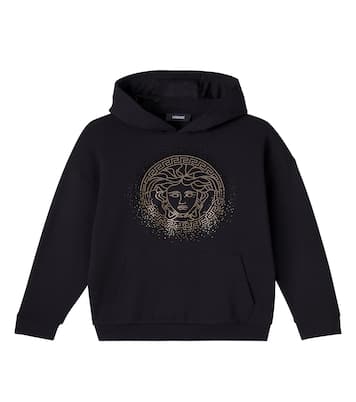 Medusa embellished cotton fleece hoodie | Versace Kids