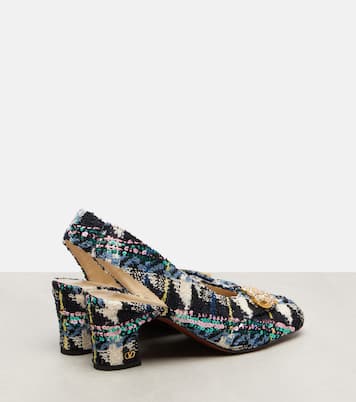 Adamantine 60 tweed slingback pumps | Valentino Garavani