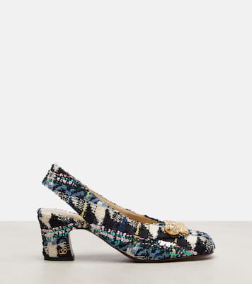 Adamantine 60 tweed slingback pumps | Valentino Garavani