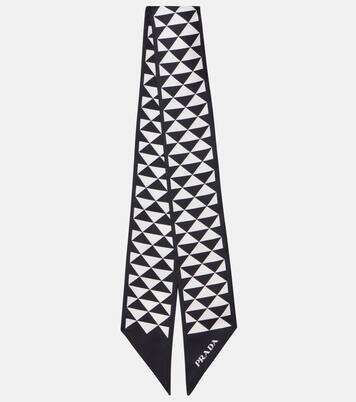 Printed silk twill scarf | Prada