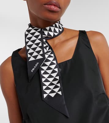 Printed silk twill scarf | Prada