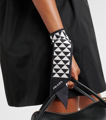 Printed silk twill scarf | Prada