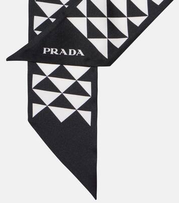 Printed silk twill scarf | Prada
