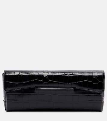 T-Clutch Small croc-effect leather clutch | Toteme