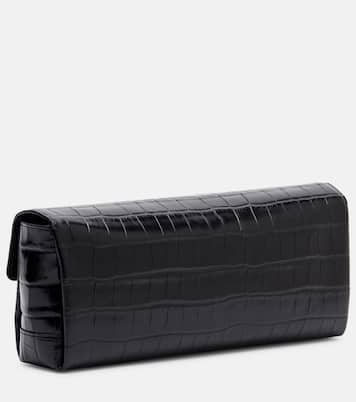 T-Clutch Small croc-effect leather clutch | Toteme