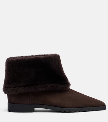 Ankle Boots aus Veloursleder mit Shearling | Toteme