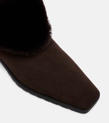 Ankle Boots aus Veloursleder mit Shearling | Toteme