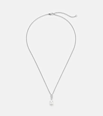 18kt white gold necklace with pearls and diamonds | Mikimoto