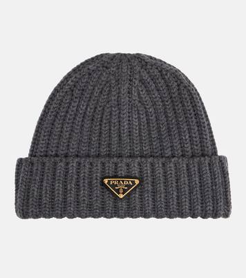 Logo ribbed-knit wool and cashmere beanie | Prada