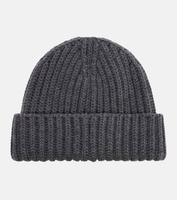 Logo ribbed-knit wool and cashmere beanie | Prada