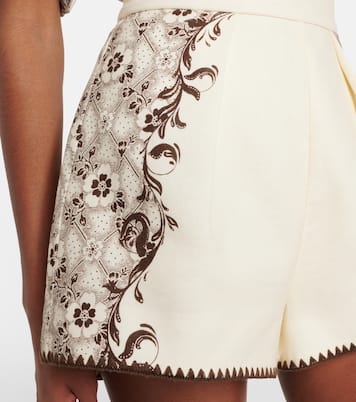 Printed linen and cotton shorts | Alémais