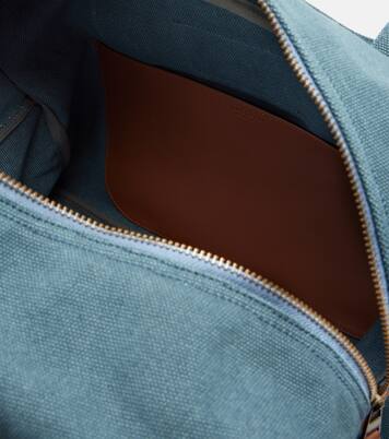 Small leather-trimmed canvas weekender | JW Anderson