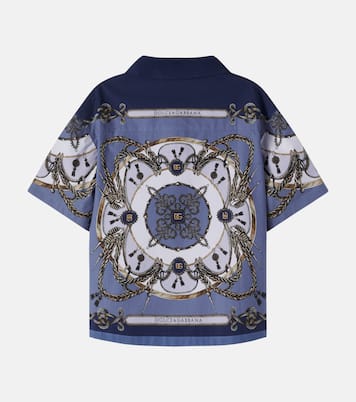 Printed cotton poplin shirt | Dolce&Gabbana Kids