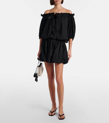 Robe en faille de coton à col lavallière | Patou